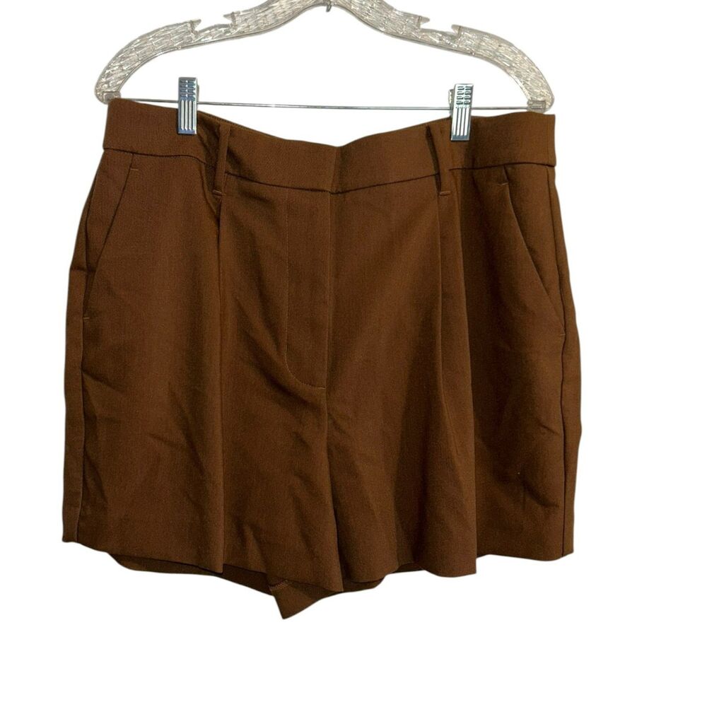 A New Day Brown Tailored Shorts Size 12 High Rise Dress Shorts Casual Chic